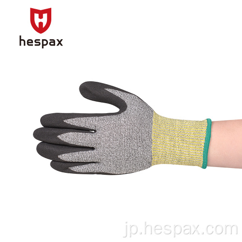 Hespax OEMアンチカットラテックスグローブハンド保護